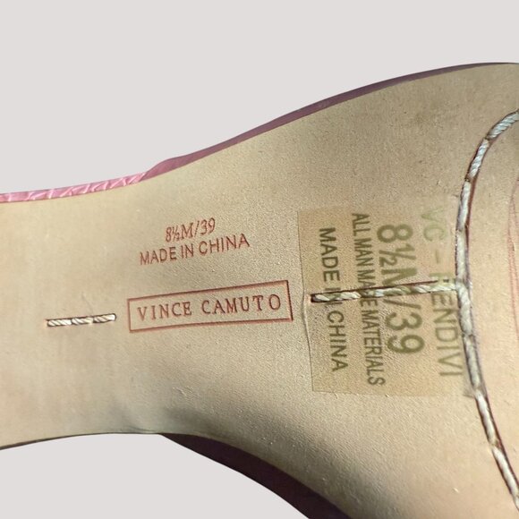 Vince Camuto Women's Rendivi Lucite Dress Sandal Heeled Pink Amethyst SIZE 8 1/2 - Picture 9 of 11